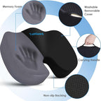 TushGuard Seat Cushion for Office Chair Memory Foam Non-Slip Cushion Back - Image 3