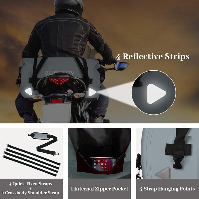 Waterproof Motorcycle Duffel Bag Roll Top Dry Duffel Bag - Image 3