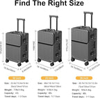 Zipperless Luggage, Polycarbonate Aluminum Hard Shell, Expandable Carry-On - Image 7