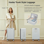 Hanke 24 Inch Luggage with Cup Holder and Charge, Top Opening Hard Shell - Image 2