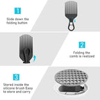 PARAO-Silicone Curling Brush,Magic Wave Afro Comb,Two Sides InterchangeTwist Tool,Hair Curler Brush For Men Women Boy Girl,2-Piece Set（Gray）