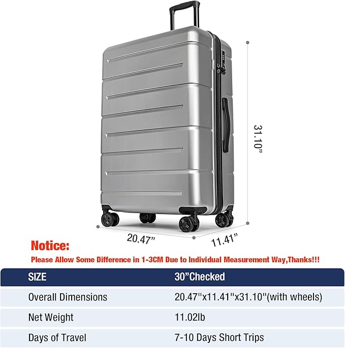 KYME Suitcases with Wheels Hardshell 30 Inch Luggage TSA Approved Large Checked - Image 7
