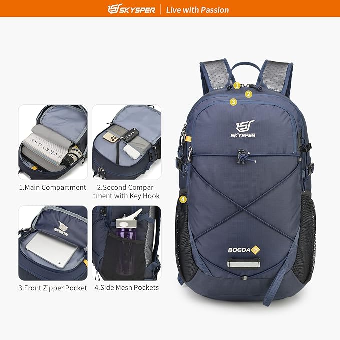SKYSPER Small Hiking Daypack, 20L Lightweight Travel Backpacks Day Hike Pack - Image 5