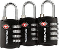 3 Pack TSA Luggage Locks with 4 Digit Combination – Heavy Duty Set Your Own by TravelMore
