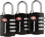 3 Pack TSA Luggage Locks with 4 Digit Combination – Heavy Duty Set Your Own by TravelMore