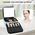 Travel Makeup Bag with LED Mirror Travel Makeup Organizer with 3 Lighted - Image 3