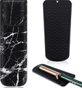 Shappy 2 Pcs Heat Resistant Hair Tools Bag Curling Iron Travel Case Cover Neoprene Flat Iron Holder Travel Case and Silicone Mat Pouch for Hot Hair Tools Storage Organizer(Retro Style)