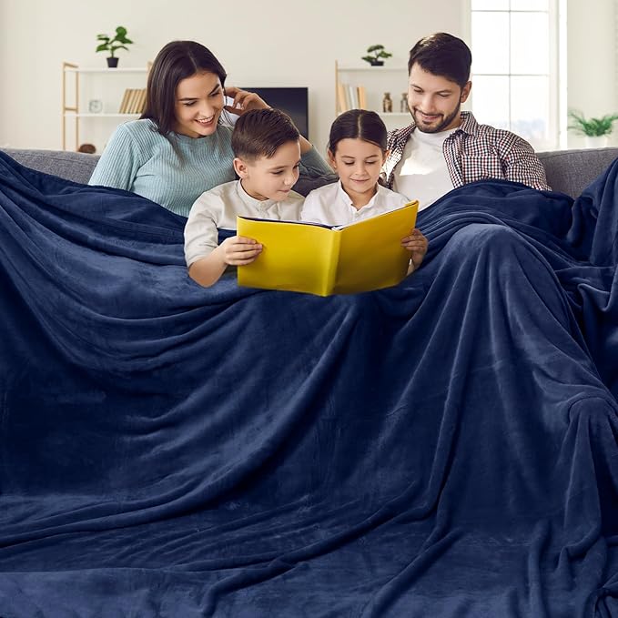 PHF Oversized King Fleece Blanket 120"x120", No Shed No Pilling Big Soft Blanket - Image 2