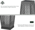 Grand patio Outdoor Floor Lamp Solar Powered Lantern Water-Resistant Wicker - Image 3