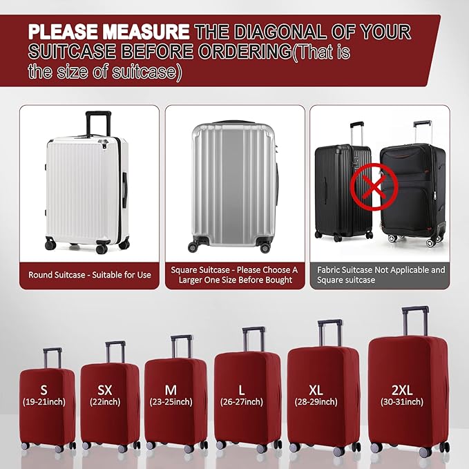 Travel Luggage Cover Suitcase Protector Scratch-Resistant Fit 19-31 Inch - Image 4