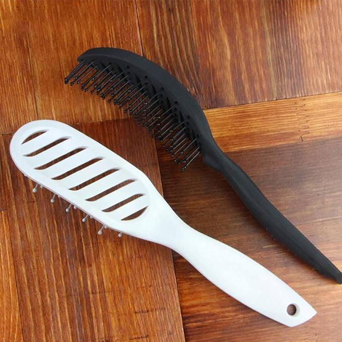 Guojiang Curved Vented Detangling Hair Brush Barber Hairdressing Fast Drying Detangling Curved Vent Brush