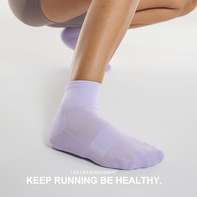 CS CELERSPORT 6 Pairs Women's Running Ankle Socks Athletic Sport Socks Cushioned - Image 6