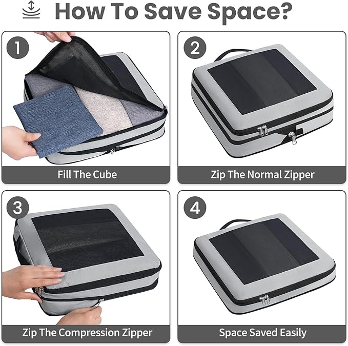 8 Set/6 Set/4 Set Compression Packing Cubes - Image 4