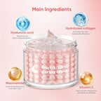 Pink Moisturizer Capsule Face Cream for Women Skin Aging Caused By Age: Deep Hydration,Reduce Fine Lines,Even Skin Tone - With Hyaluronic Acid Niacinamide & Hydrolyzed Collagen Vitamin C