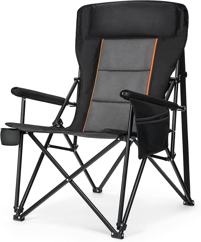 LET'S CAMP Oversized Camping Chairs 29.52" High Back Heavy Duty Lawn Chair by LETSCAMP