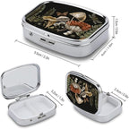 Metal 2 Compartment Pill Organizer Travel Friendly Portable Compact Pill Box - Image 3