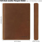 Jack&Chris Leather Passport Holder RFID Blocking Passport Travel Wallet Cover - Image 2