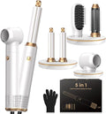 5 in 1 Hair Dryer Brush Set,Professional Negative Ionic Hot Air Styler, Air Curling Wrap Styler,Detachable Blow Dryer Brush With Auto Wrap Curlers,Hair Styling Tools For Straight/Curl/Drying/Smoothing