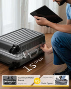LUGGEX Luggage Sets with Spinner Wheels, 2 Piece Aluminum Frame Zipperless - Image 4