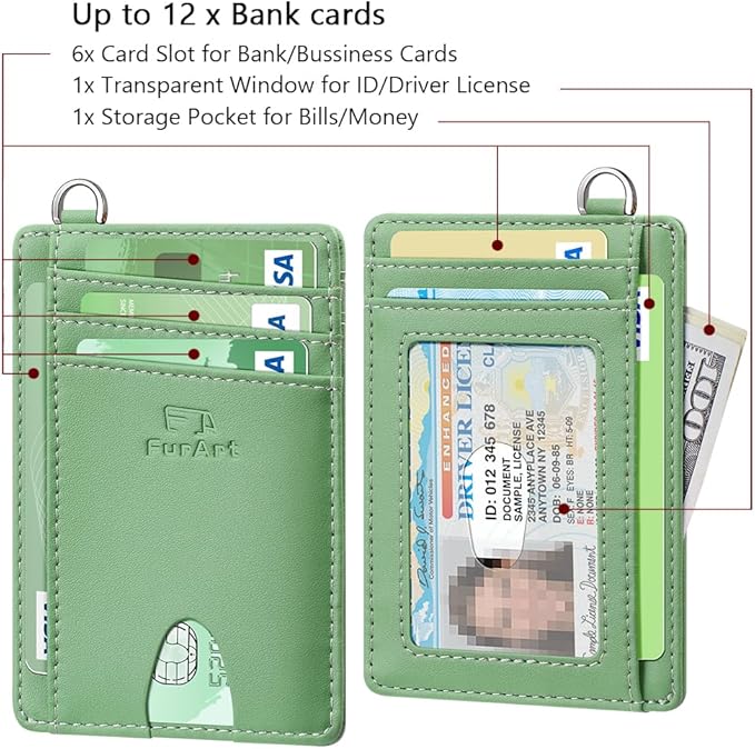 FurArt Slim Minimalist Wallet, Front Pocket Wallets, RFID Blocking, Credit Card - Image 6
