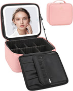 Relavel Makeup Bag with Light Up Mirror, Makeup Case Travel Cosmetic Bags Brush by Relavel