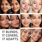 AKARY Cover Cream Stick, Color Changing Foundation Stick, Moisturizing Skin Matching Cover Cream with Medium to Full Coverage Dewy Finish Base Makeup, Dual-Ended with SoftBrush, #4 Medium