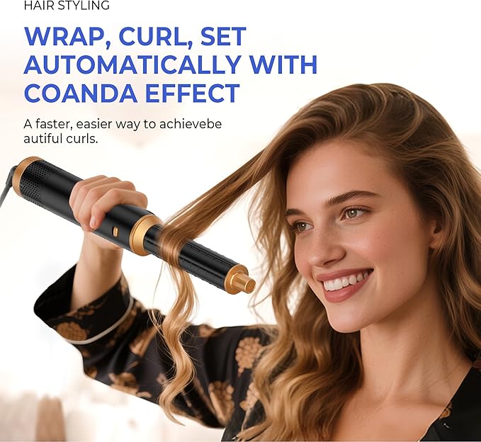 5 in 1 Blow Dryer Brush, Hair Dryer Brush Set Negative Ion Upgrade Hot Air Brush Air Styler Curling Wrap Air Curler, Curling Iron Hair Styling Tools As A Gift for Straight/Curl/Drying/Smoothing