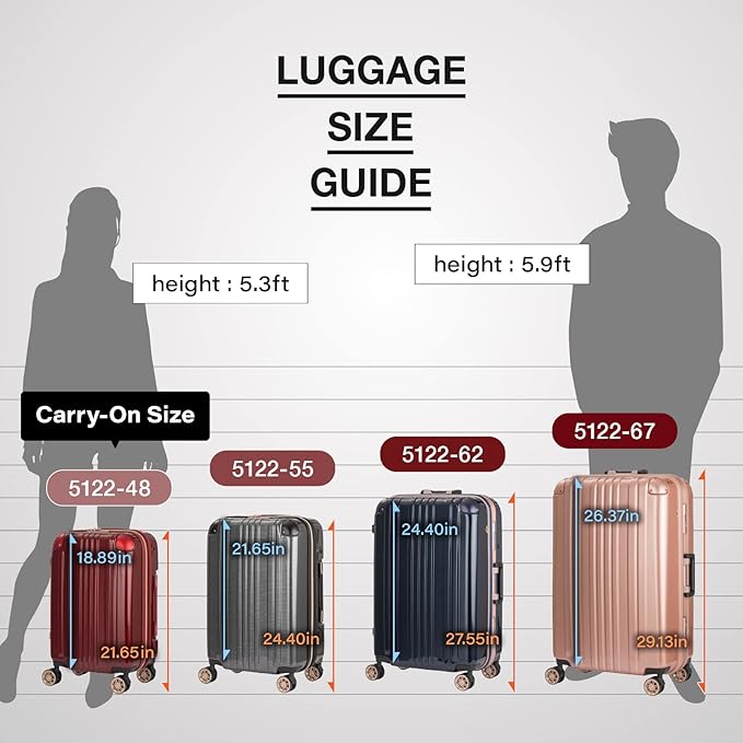 LEGEND WALKER Hardside Expandable Zipper Luggage, 5122-55-NV - Image 6