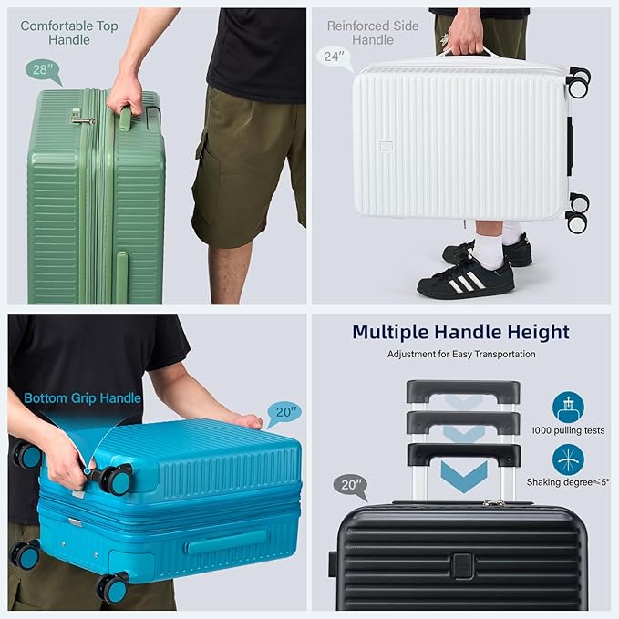 Hard Shell Suitcases Expandable Travel Luggage Sets 3 Piece, Carry on and Check - Image 8