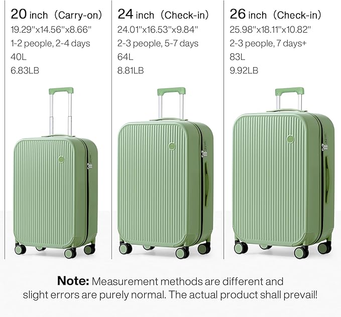 mixi 24 Inch Checked Luggage PC Hardshell Suitcases - Image 6