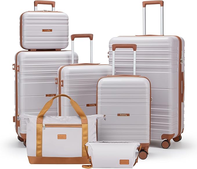 Luggage Sets with spinner wheels, PC+ABS Hard Shell Travel Luggage, Lightweight by Unknown