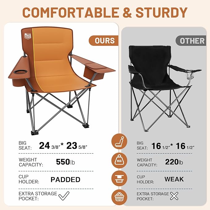 TIMBER RIDGE Oversized Folding Camping Chair - Image 7