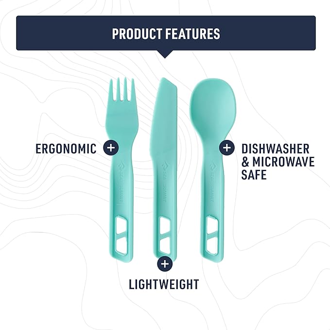 Sea to Summit Passage Camp Cutlery Set, Spoon and Knife, Aqua Sea Blue - Image 3