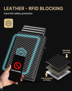 typecase Mens Wallet Card Holder: Pop Up Aluminum Case, Genuine Leather - Image 5