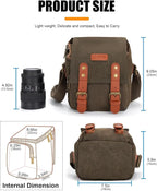 CADeN Compact Camera Bag Case Canvas Leather Trim Compatible - Image 6