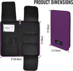 Leather 5 Scissor & Shear Storage Case for Hairstylist - Hairdresser -Scissor Holder Perfect for home-saloon use (Purple)