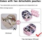 Travel Makeup Bag for Women: Large Capacity Open Flat Make up Bag Set of 3 - Image 8