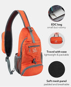 WATERFLY Packable Small Crossbody Sling Backpack Shoulder Chest Bag Daypack - Image 4