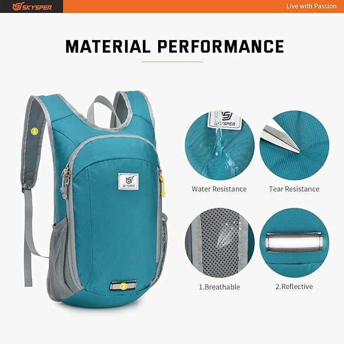 SKYSPER Small Daypack 10L Hiking Backpack Packable Lightweight Travel Day Pack - Image 4
