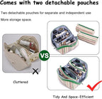 Travel Makeup Bag for Women: Large Capacity Open Flat Make up Bag Set of 3 - Image 8