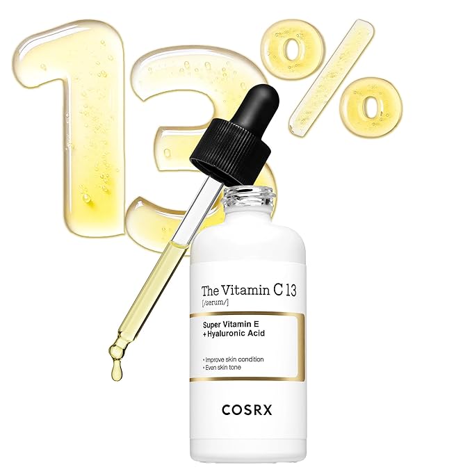 COSRX Pure Vitamin C 13% Serum (Renewal) with Vitamin E & Hyaluronic Acid, Korean Vitamin C Serum, Hydrating Facial Serum for Fine Lines, Uneven Skin Tone & Dull Skin, 0.67fl.oz, Korean Skin Care