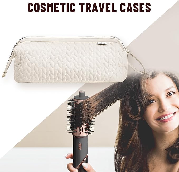 Shark Flex Style Case for Dyson Airwrap Hair Dryer Brush Revlon Hair Tools Travel Bag Carrying Case Flat Curling Iron Organizer (Beige)