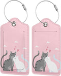2PC Cats in Love Pattern Luggage Tag by OUZPGAQ