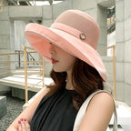 Women Wide Brim Sun Hats Metal Wired Edge Summer UV Protection Beach Fishing Hat - Image 4