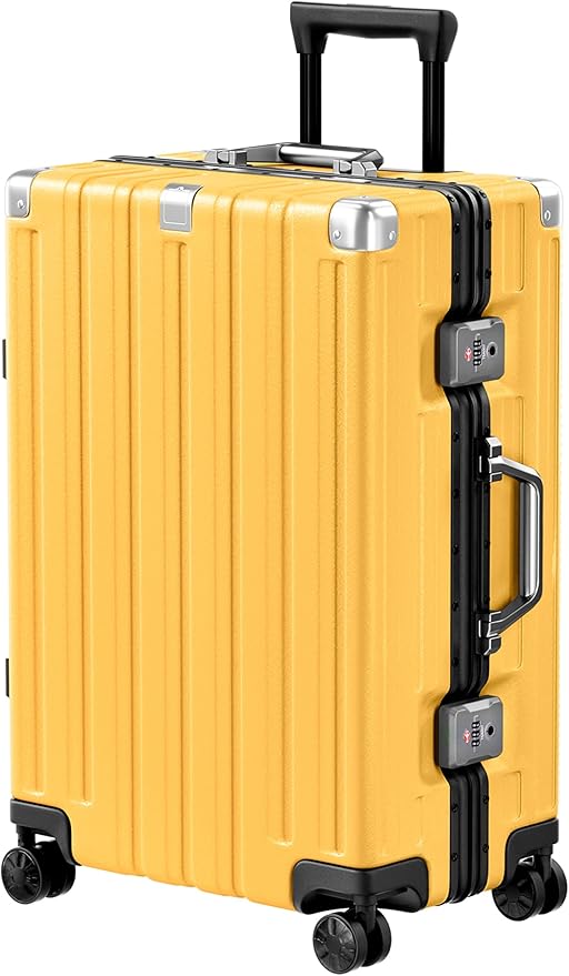 Krute Luggage 24 Inch Aluminum Frame Zipperless Suitcase by Krute