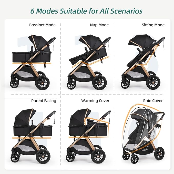 6-in-1 Convertible Baby Stroller - Image 2