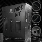 Royal Clips Hair and Beard Fade Kit 2.0 – Professional Clipper, Trimmer & Foil Shaver Bundle for Men, Complete Haircut Set for Barbers – Ideal Holiday Gift for Men, Fathers, Brothers & Barbers - Black