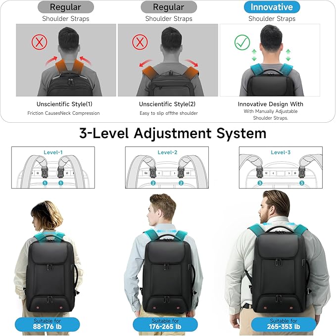 Carry On Backpack, 17.3" Travel Backpack - Image 2