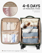 LOVEVOOK Carry On Luggage 22x14x9 Airline Approved, 22 Inch Softside Suitcases - Image 4