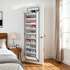 KEEPJOY 10 Tiers White Over Door Shoe Organizer Storage, Hanging Shoe Holder - Image 2